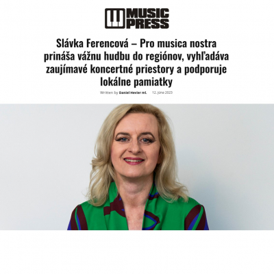 Foto: Rozhovor: Slávka Ferencová – Pro musica nostra prináša vážnu hudbu do regiónov